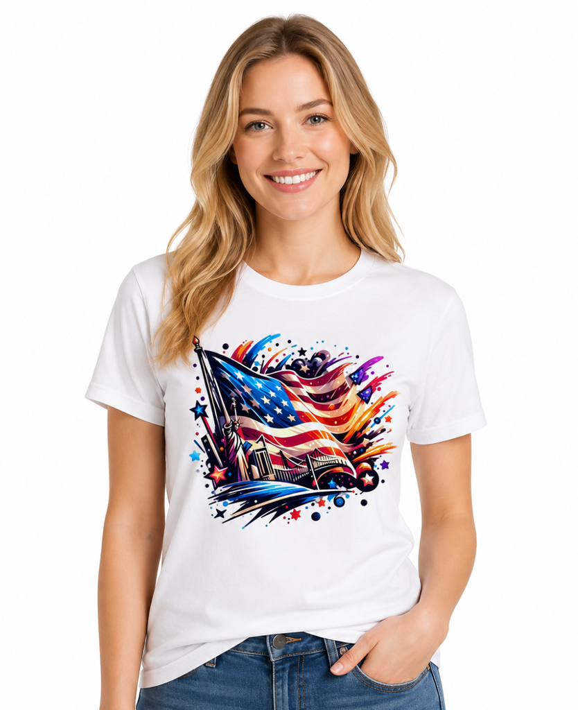 [d-1187-8] Patriotic USA Graphic T-Shirt